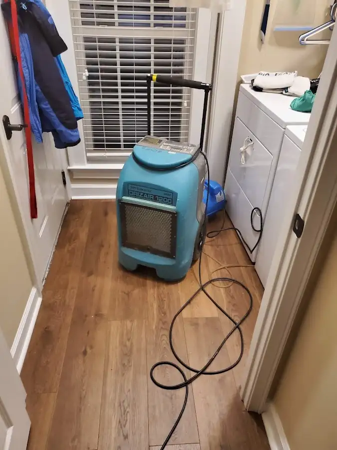 Commercial dehumidifier deployed for Flood Damage Cleanup in Lovejoy